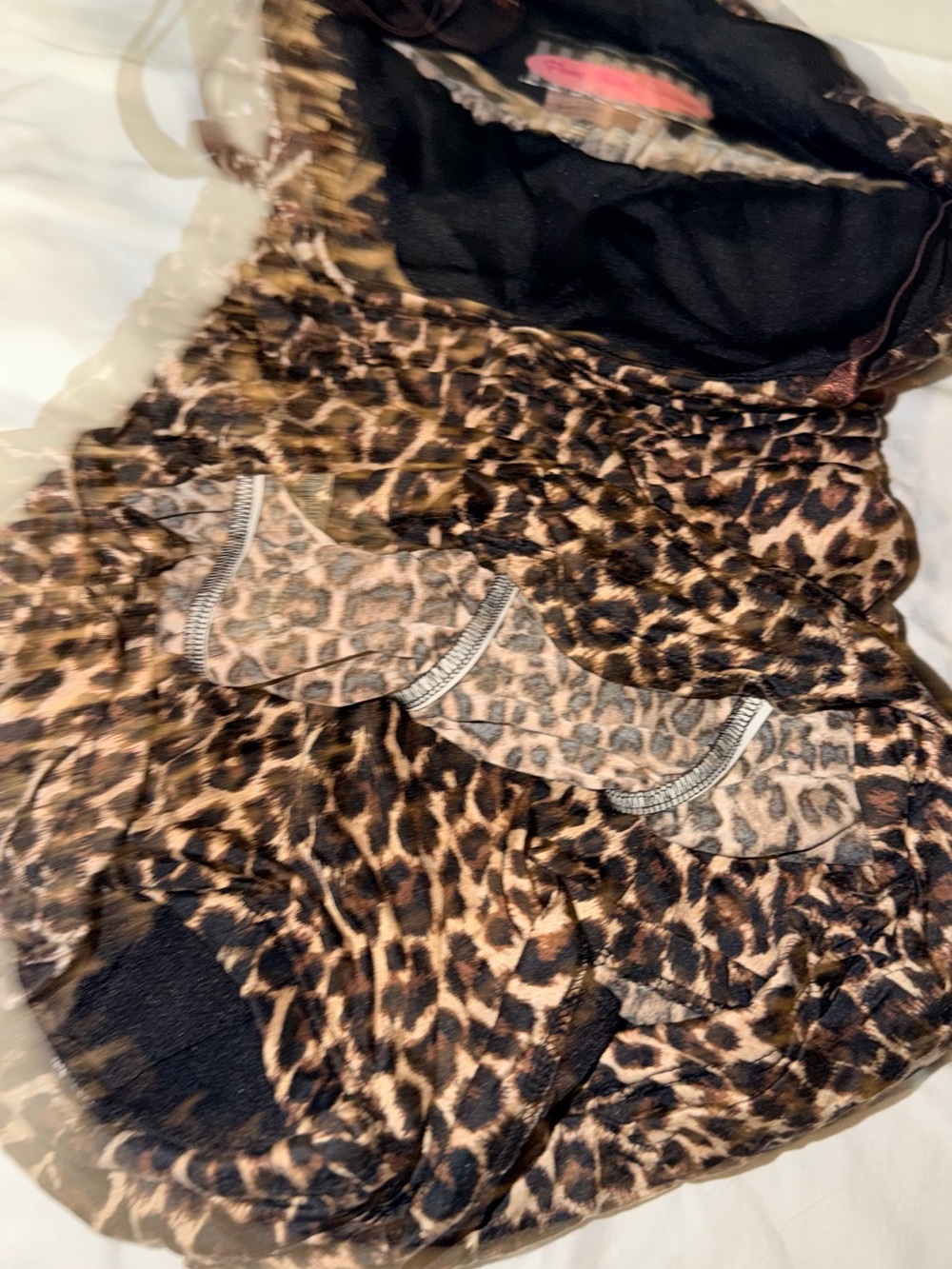 Pinup Couture Leopard Print Swim Dress in Black and Tan - Picture 3 of 4